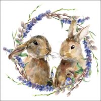 Servetten Rabbit Wreath Ambiente